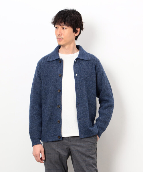 COMME CA ISM（コムサイズム）の「エアリーメランジニット シャツカーディガン（カーディガン/ボレロ・メンズ・オートミール/ネイビー/ミント/ダークブラウン・MEDIUM/LARGE）」の4枚目の写真