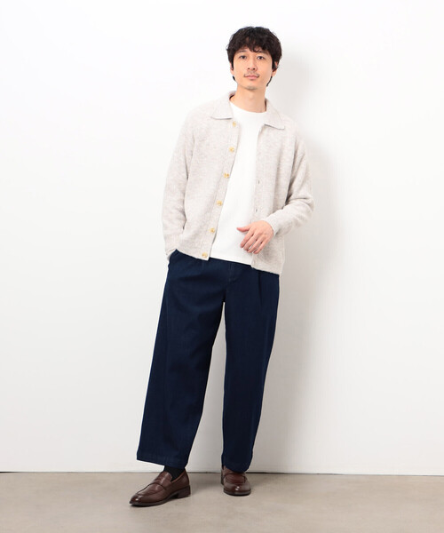 COMME CA ISM（コムサイズム）の「エアリーメランジニット シャツカーディガン（カーディガン/ボレロ・メンズ・オートミール/ネイビー/ミント/ダークブラウン・MEDIUM/LARGE）」の5枚目の写真