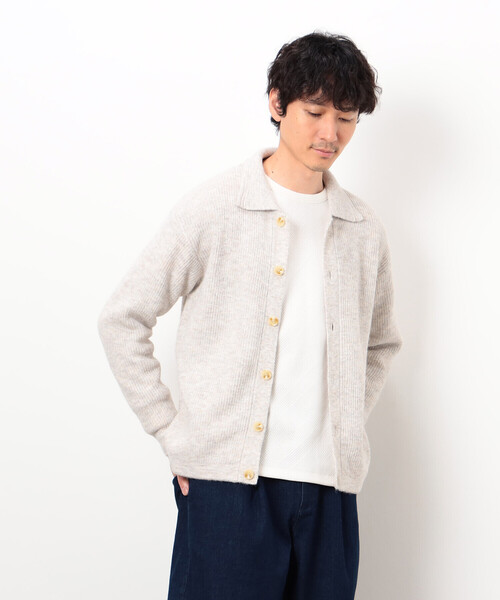 COMME CA ISM（コムサイズム）の「エアリーメランジニット シャツカーディガン（カーディガン/ボレロ・メンズ・オートミール/ネイビー/ミント/ダークブラウン・MEDIUM/LARGE）」の7枚目の写真