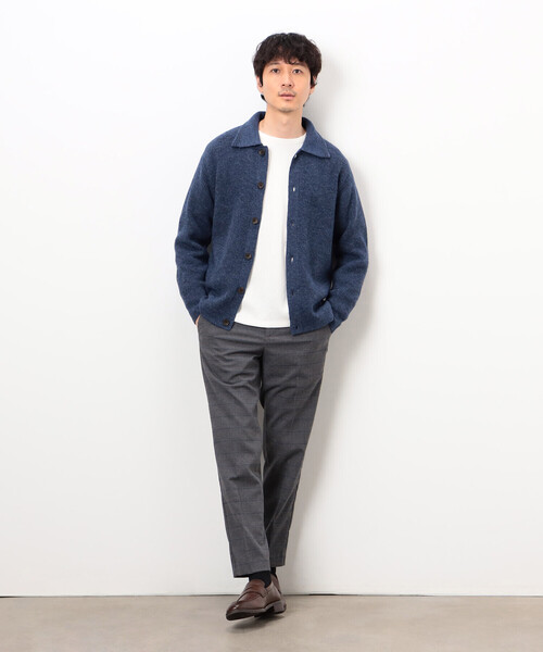 COMME CA ISM（コムサイズム）の「エアリーメランジニット シャツカーディガン（カーディガン/ボレロ・メンズ・オートミール/ネイビー/ミント/ダークブラウン・MEDIUM/LARGE）」の8枚目の写真