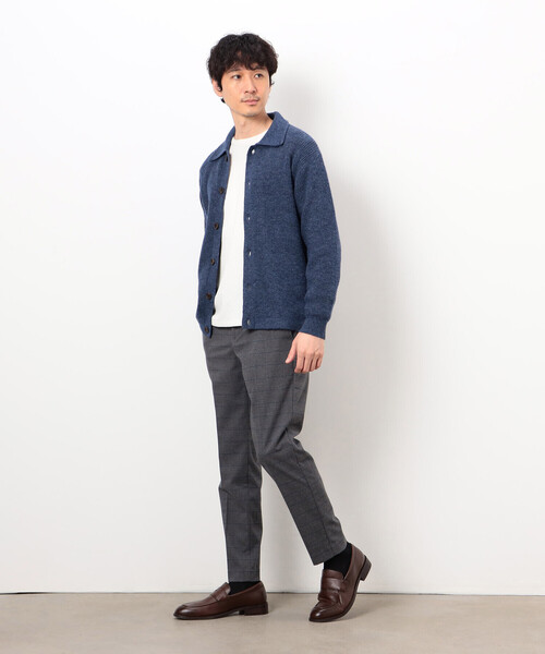 COMME CA ISM（コムサイズム）の「エアリーメランジニット シャツカーディガン（カーディガン/ボレロ・メンズ・オートミール/ネイビー/ミント/ダークブラウン・MEDIUM/LARGE）」の9枚目の写真