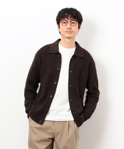 COMME CA ISM（コムサイズム）の「エアリーメランジニット シャツカーディガン（カーディガン/ボレロ・メンズ・オートミール/ネイビー/ミント/ダークブラウン・MEDIUM/LARGE）」の14枚目の写真