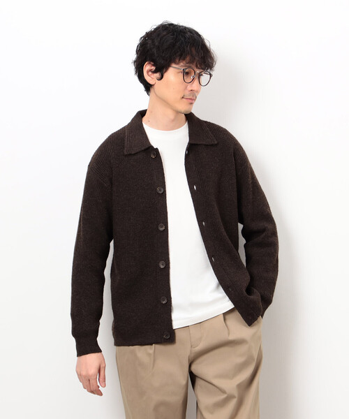 COMME CA ISM（コムサイズム）の「エアリーメランジニット シャツカーディガン（カーディガン/ボレロ・メンズ・オートミール/ネイビー/ミント/ダークブラウン・MEDIUM/LARGE）」の15枚目の写真