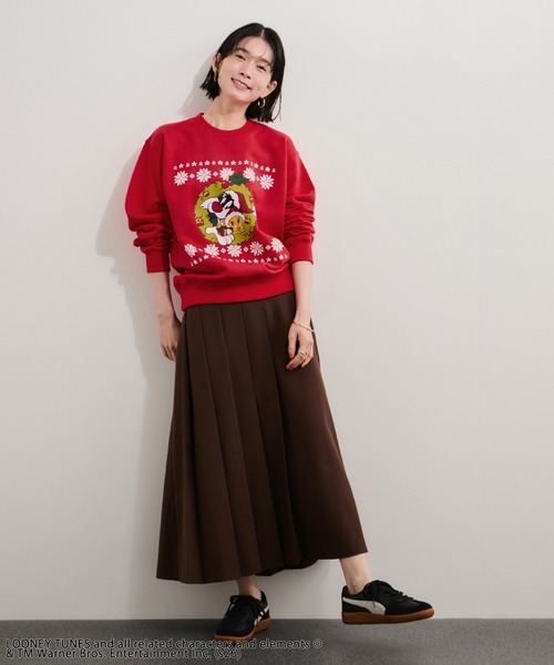 GOOD ROCK SPEED(グッドロックスピード)の「【GOOD ROCK SPEED/グッドロックスピード】Looney Tunes Sweatshirt ルーニー・テューンズ(スウェット・レディース・レッド系・FREE)」の2枚目の写真