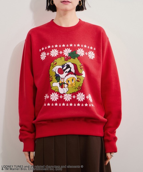 GOOD ROCK SPEED(グッドロックスピード)の「【GOOD ROCK SPEED/グッドロックスピード】Looney Tunes Sweatshirt ルーニー・テューンズ(スウェット・レディース・レッド系・FREE)」の5枚目の写真