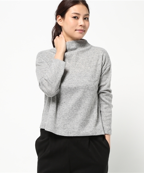 OUTLET(アウトレット)の「【CIAOPANIC TYPY】リブハイネックプルオーバー(Tシャツ/カットソー・レディース・グレー/オフホワイト/ネイビー・ONE)」の1枚目の写真