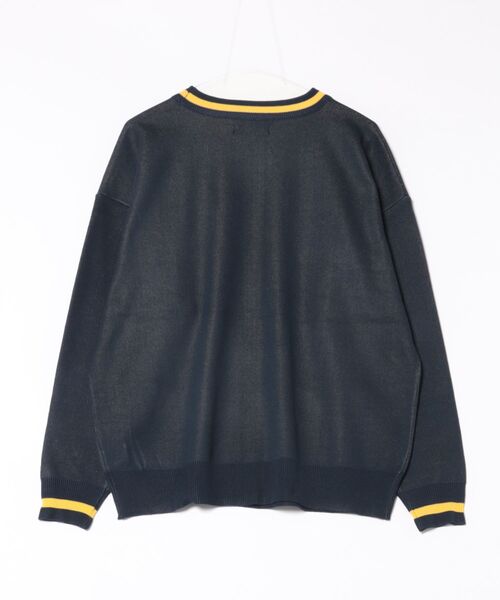 GORGE(ゴージ)の「《ジャガードロゴ柄×配色ライン》ゆるシルエットニットプルオーバー(ニット/セーター・レディース・オフホワイト/チャコール/ネイビー・F)」の13枚目の写真