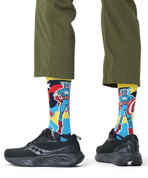 Happy Socks(ハッピーソックス)の「MARVEL Avengers Captain America Sock / マーベル アベンジャーズ キャプテン・アメリカ(ソックス/靴下・メンズ・マルチ・41/36)」の2枚目の写真
