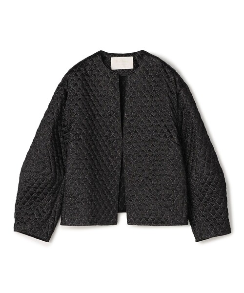 ラメマトラッセ バックペプラムジャケット（ノーカラージャケット