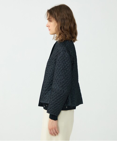 ラメマトラッセ バックペプラムジャケット（ノーカラージャケット