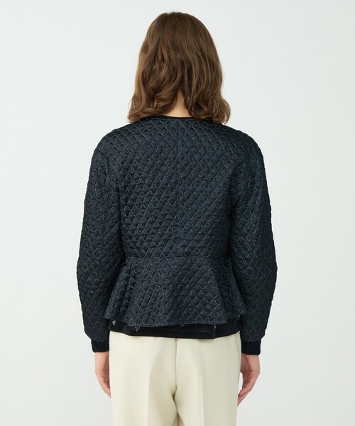 ラメマトラッセ バックペプラムジャケット（ノーカラージャケット