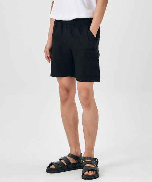 CONNECT KINLOCH(コネクトキンロック)の「バンディングカーゴハーフパンツ(ブラック)(その他パンツ・メンズ・その他・MEDIUM/LARGE/X-LARGE)」の1枚目の写真