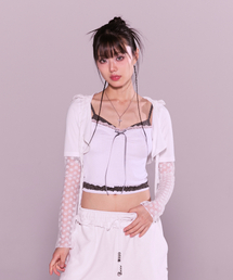 CHERRYQUIRI（チェリーキュリー）の「frill layered lace hoody cd - white（カーディガン/ボレロ）」