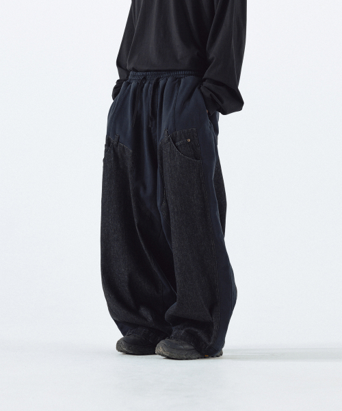 ANGLAN（アングラン）の「Denim Double Sweat Balloon Pants - Black（その他パンツ・メンズ・その他・FREE）」の7枚目の写真
