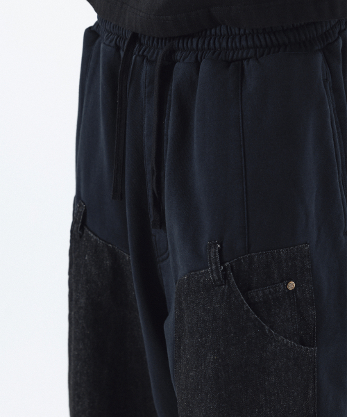 ANGLAN（アングラン）の「Denim Double Sweat Balloon Pants - Black（その他パンツ・メンズ・その他・FREE）」の6枚目の写真
