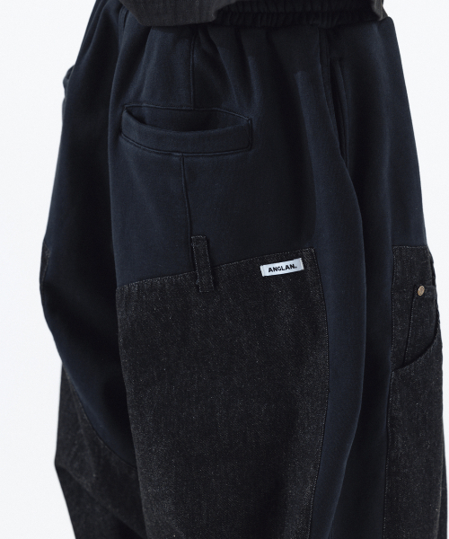ANGLAN（アングラン）の「Denim Double Sweat Balloon Pants - Black（その他パンツ・メンズ・その他・FREE）」の3枚目の写真