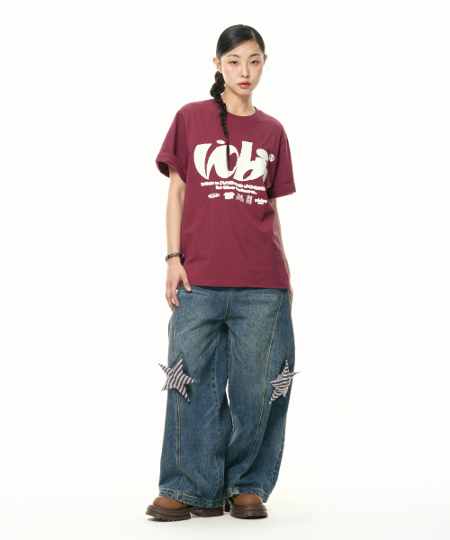 Video Jockey（ビデオジョッキー）の「ビデオザキと一緒にTシャツ[バーガンディ]（Tシャツ/カットソー・レディース・バーガンディー・SMALL/MEDIUM/LARGE/X-SMALL）」の3枚目の写真