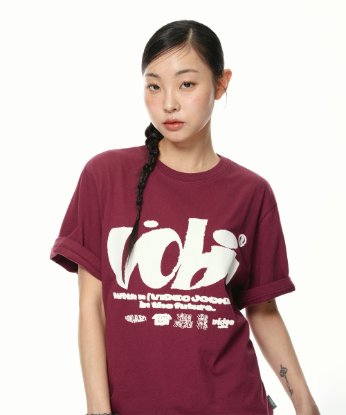 Video Jockey（ビデオジョッキー）の「ビデオザキと一緒にTシャツ[バーガンディ]（Tシャツ/カットソー・レディース・バーガンディー・SMALL/MEDIUM/LARGE/X-SMALL）」の4枚目の写真