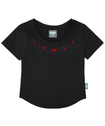 Video Jockey（ビデオジョッキー）の「Fluttering Crop T-shirt [Black]（Tシャツ/カットソー）」