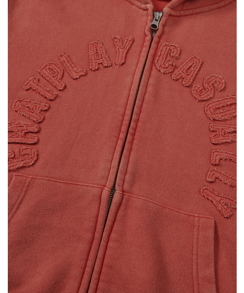 MMLG（エムエムエルジー）の「[Mmlg] WASHED APPLIQUE HOOD ZIPUP (SOLAR RED)（パーカー・レディース・その他・SMALL/MEDIUM/LARGE/X-LARGE）」の5枚目の写真