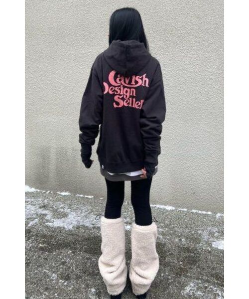 Cavish(カビシ)の「SELLER LOGO HOODIE CHARCOAL(PINK)(CV2BFUM400A)(パーカー・レディース・チャコール・X-LARGE/SMALL/MEDIUM/LARGE)」の14枚目の写真