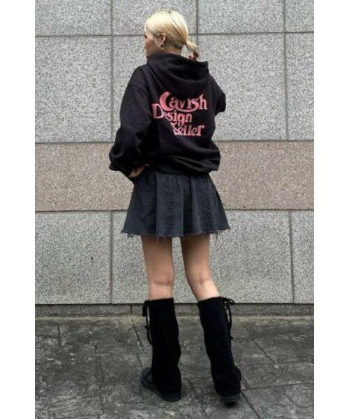 Cavish(カビシ)の「SELLER LOGO HOODIE CHARCOAL(PINK)(CV2BFUM400A)(パーカー・レディース・チャコール・X-LARGE/SMALL/MEDIUM/LARGE)」の20枚目の写真