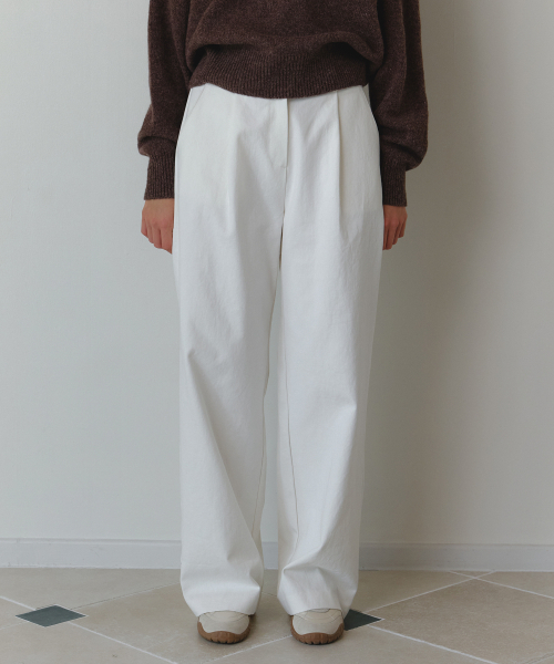 AARAN(アラン)の「ウォッシュドコットンパンツ_アイボリー(その他パンツ・レディース・その他・MEDIUM/SMALL)」の1枚目の写真