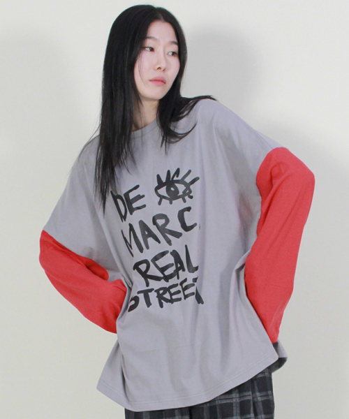DEMARC(ドゥマーク)の「オーバーサイズ リアルストリート テキスト 長袖Tシャツ グレー(Tシャツ/カットソー・レディース・その他・MEDIUM/LARGE)」の4枚目の写真