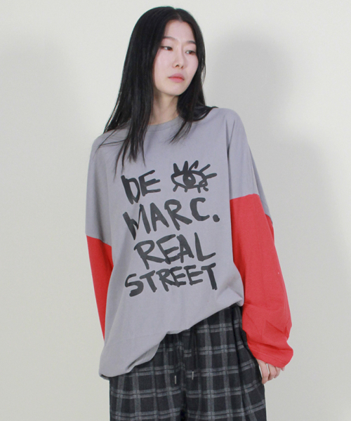 DEMARC(ドゥマーク)の「オーバーサイズ リアルストリート テキスト 長袖Tシャツ グレー(Tシャツ/カットソー・レディース・その他・MEDIUM/LARGE)」の6枚目の写真