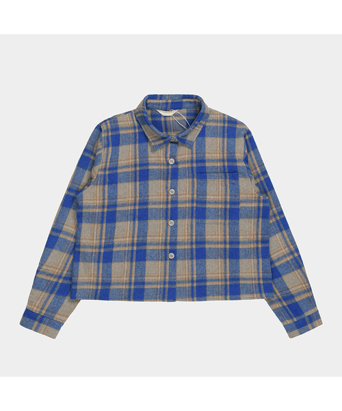 PIGMENT(ピグメント)の「ミックスクロップシャツ (KYNB2507065)(シャツ/ブラウス・レディース・ネイビー/ブルー・FREE)」の2枚目の写真