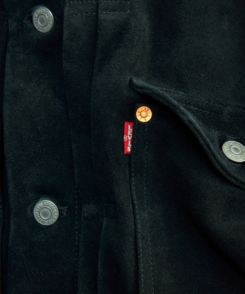 Levi's（リーバイス）の「Levi’s(R) / リーバイス(R) 別注 TYPE１スエード トラッカージャケット（ライダースジャケット・メンズ・ブラック・SMALL/MEDIUM/LARGE/X-LARGE）」の4枚目の写真