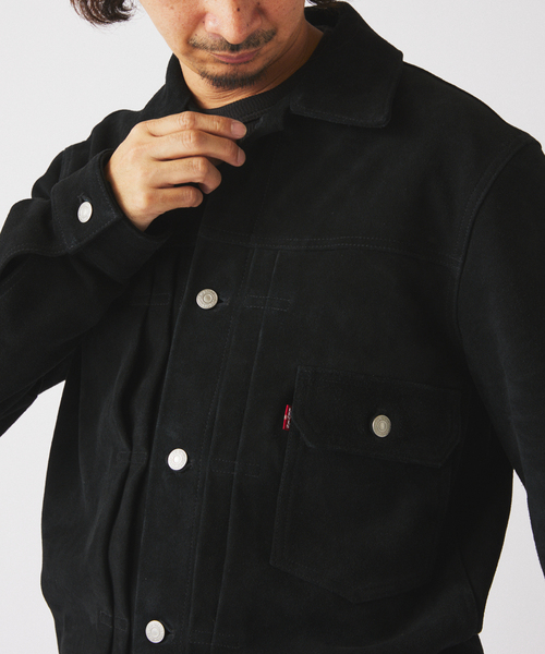 Levi's（リーバイス）の「Levi’s(R) / リーバイス(R) 別注 TYPE１スエード トラッカージャケット（ライダースジャケット・メンズ・ブラック・SMALL/MEDIUM/LARGE/X-LARGE）」の12枚目の写真