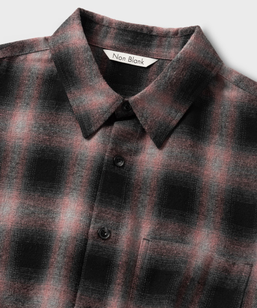 NONBLANK（ノンブランク）の「フランネルオンブレチェックシャツ_PINK（ビジネスシャツ・メンズ・ピンク・MEDIUM/LARGE/X-LARGE）」の3枚目の写真