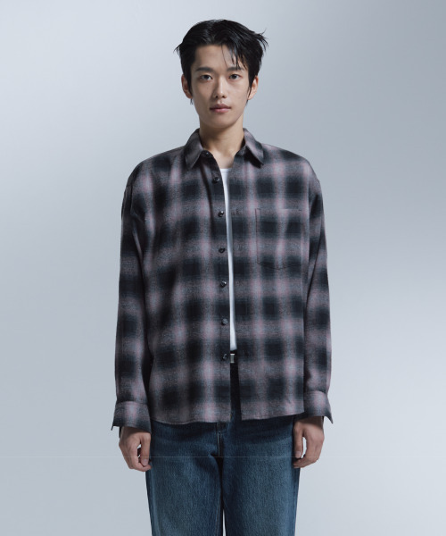 NONBLANK（ノンブランク）の「フランネルオンブレチェックシャツ_PINK（ビジネスシャツ・メンズ・ピンク・MEDIUM/LARGE/X-LARGE）」の11枚目の写真