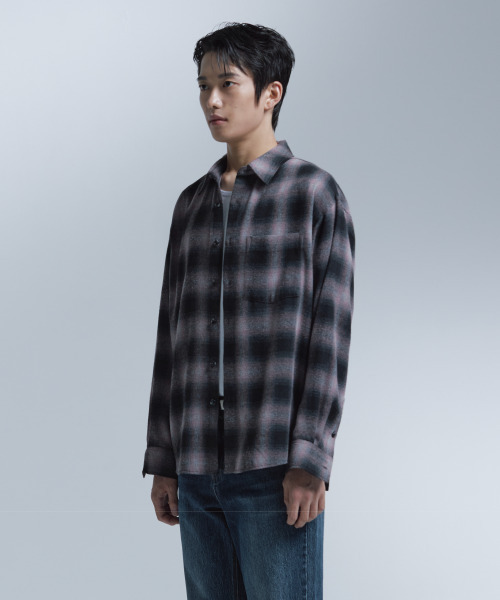 NONBLANK（ノンブランク）の「フランネルオンブレチェックシャツ_PINK（ビジネスシャツ・メンズ・ピンク・MEDIUM/LARGE/X-LARGE）」の12枚目の写真