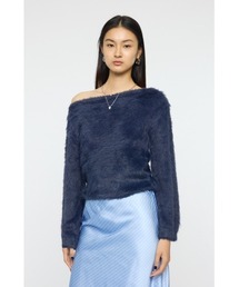 FAUX FUR KNIT CROP トップス