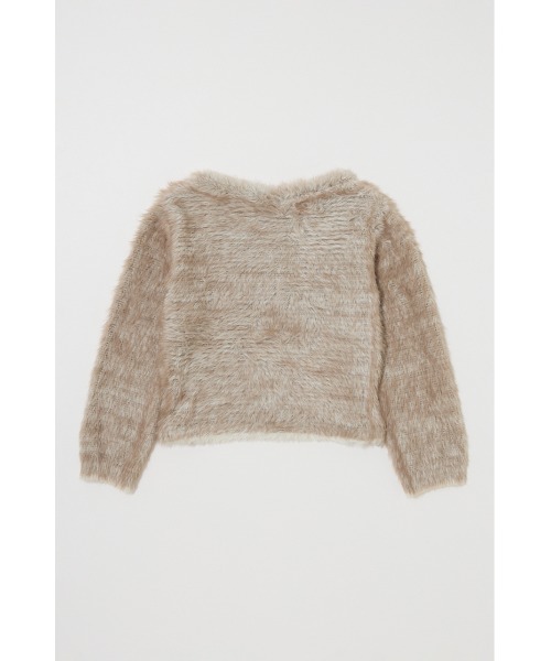 MOUSSY(マウジー)の「FAUX FUR KNIT CROP トップス(ニット/セーター・レディース・ベージュ/ネイビー/グレー・FREE)」の5枚目の写真