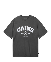 [クールコットン] ピグメントニュゴールデンTシャツ_ダークグレー