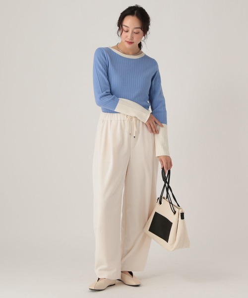 Elura(エルーラ)の「サマ見えリラクシーカーブパンツ/636927(その他パンツ・レディース・ダークブラウン/オフホワイト/ブラック・MEDIUM/LARGE)」の5枚目の写真