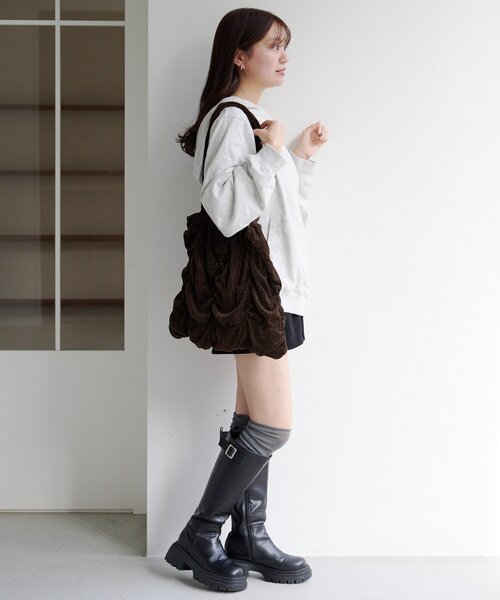 Kastane（カスタネ）の「*ベロアリップルトートバッグ（トートバッグ・レディース・ライトベージュ/ブラック/ダークブラウン・FREE）」の15枚目の写真