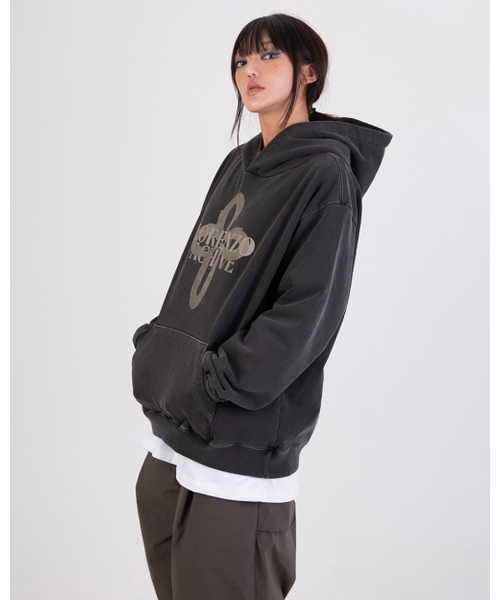 APEX DESIGN（エーペックスデザイン）の「フラワープリンティングフード-ピグメントブラック（パーカー・メンズ・その他・MEDIUM/LARGE/X-LARGE）」の3枚目の写真
