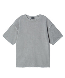 TONSIL（トンスル）の「ピグメントカットオフ半袖Tシャツライトグレー（Tシャツ/カットソー）」