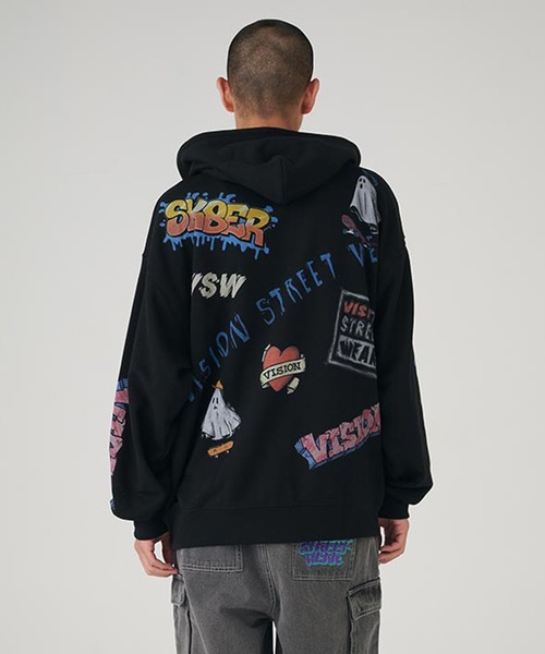 VISION STREET WEAR（ヴィジョンストリートウェア）の「Ghost ZIP パーカー（パーカー・メンズ・ブラック・L/M）」の7枚目の写真