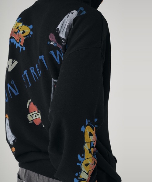 VISION STREET WEAR（ヴィジョンストリートウェア）の「Ghost ZIP パーカー（パーカー・メンズ・ブラック・L/M）」の5枚目の写真