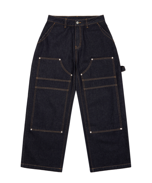 AAKAM（アーカム）の「Lined Double Knee Denim Pants (Blue)（デニムパンツ・レディース・その他・1/2）」の2枚目の写真