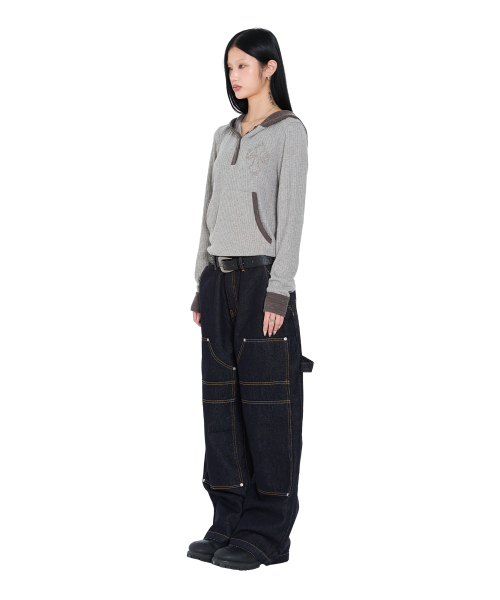 AAKAM（アーカム）の「Lined Double Knee Denim Pants (Blue)（デニムパンツ・レディース・その他・1/2）」の5枚目の写真