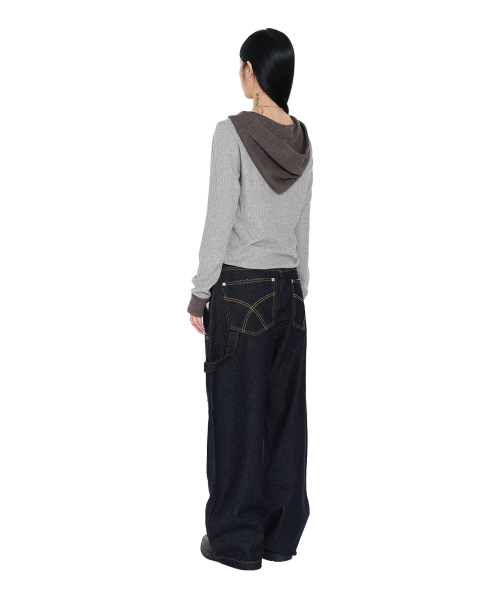 AAKAM（アーカム）の「Lined Double Knee Denim Pants (Blue)（デニムパンツ・レディース・その他・1/2）」の6枚目の写真