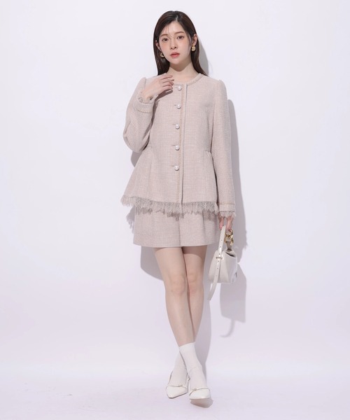 Rirandture(リランドチュール)の「ツィードハイウエストショートパンツ(その他パンツ・レディース・ピンクベージュ・0/1/2)」の4枚目の写真
