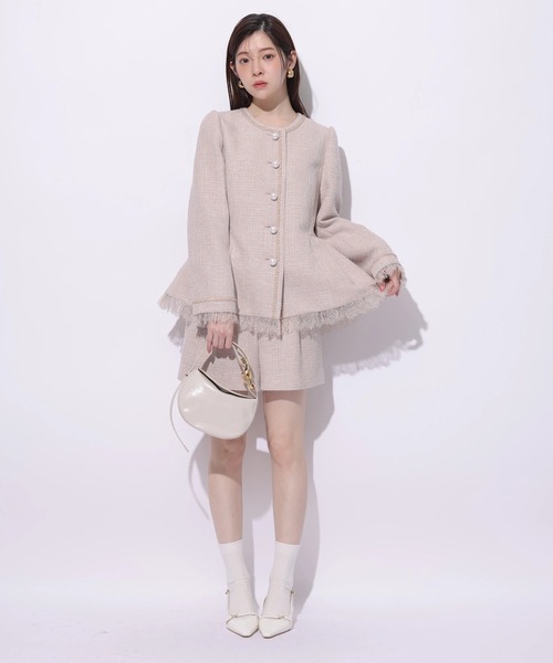 Rirandture(リランドチュール)の「ツィードハイウエストショートパンツ(その他パンツ・レディース・ピンクベージュ・0/1/2)」の5枚目の写真