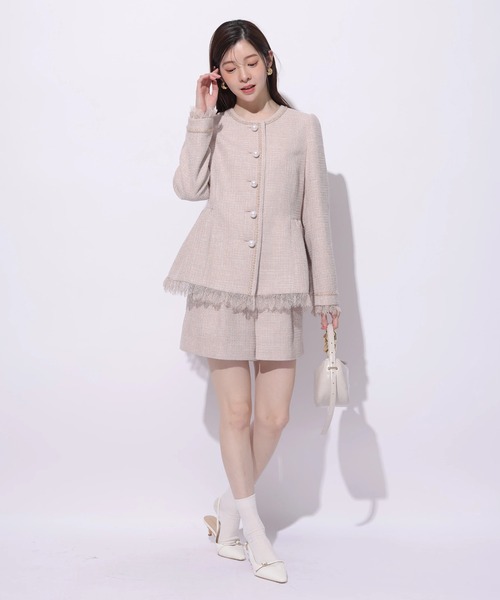 Rirandture(リランドチュール)の「ツィードハイウエストショートパンツ(その他パンツ・レディース・ピンクベージュ・0/1/2)」の6枚目の写真